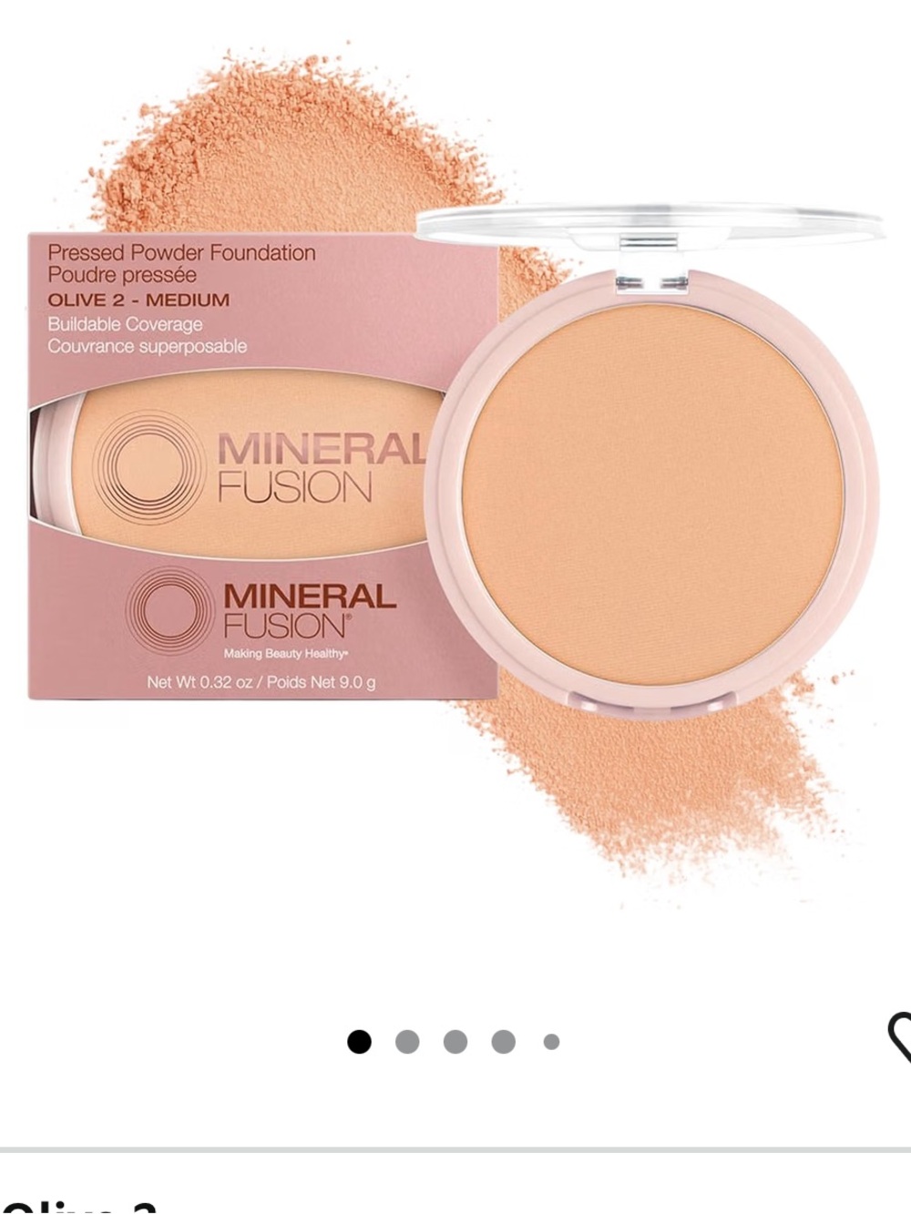 Mineral Fusion Pressed Powder Foundation - Olive 2 (Medium) new